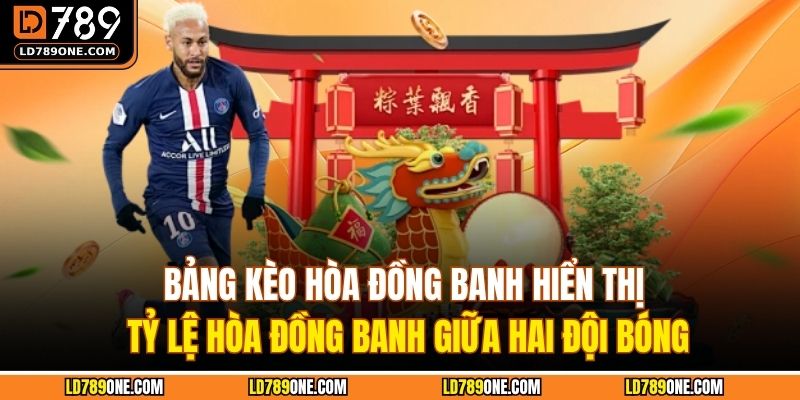 Bảng kèo hòa đồng banh hiển thị tỷ lệ hòa đồng banh giữa hai đội bóng