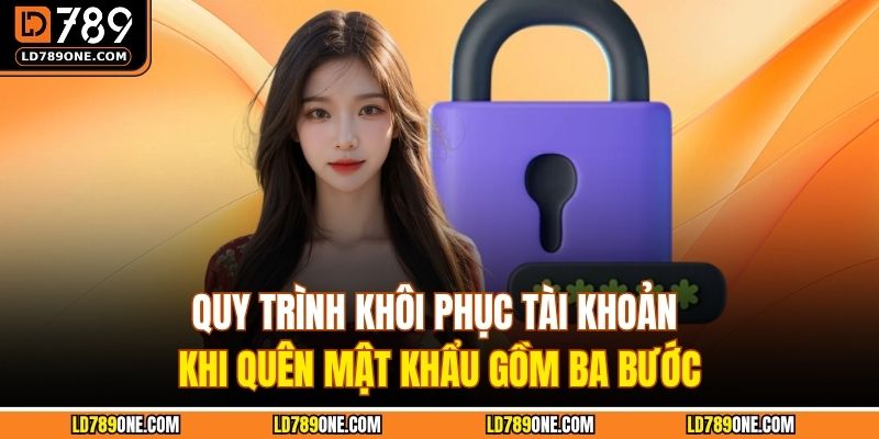 Quy trình khôi phục tài khoản khi quên mật khẩu gồm ba bước